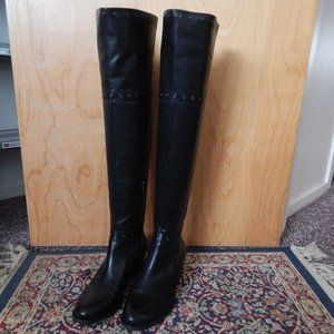 Vince Camuto Bestan Blk Leather Over-the-knee boots